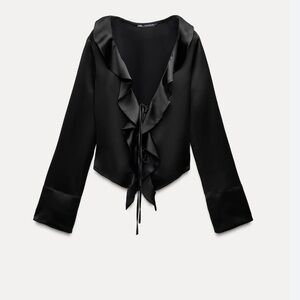 NWT Zara RUFFLED SATIN TOP size xxl
